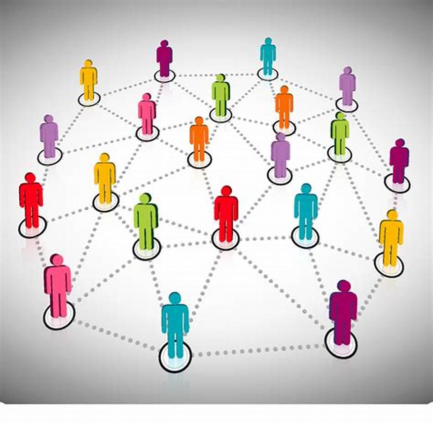 Graphic showing connections between people.